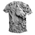thumbnail image 3 of Camisetas de Manga Larga de los Hombres Relief Steed Impresión Gráfica Tee, Sudadera de Cuello de la Tripulación Casual para Al Aire Libre, Vacaciones Y Uso Diario, 3 of 8
