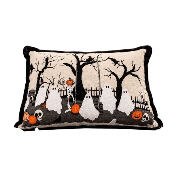 YingYouFu Halloween Festive Throw Pillow, Spooky Themed Decorative Cushion, Comfortable Soft Plush Pillow for Sofa Couch Bed Living Room Home Indoor Holiday Party Decoration