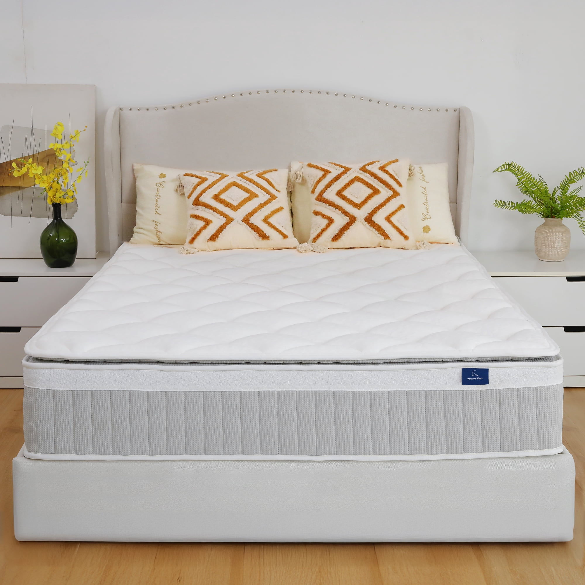 COFUNOK Queen Mattresses 12 Inch Hybrid Pillow Top Queen Size Mattress in a Box, Memory Foam and Pocket Coil Innerspring Mattresses, Cooling & Silent Sleep, Pressure Relief, Medium Feel