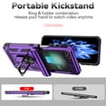 thumbnail image 4 of for Samsung Galaxy Z Flip 7 Rugged Case with Lens Sliding Camera Cover, Ring Holder Kickstand, TPU Bumper Drop Proof Durable Military Grade Protective Cover for Samsung Galaxy Z Flip 7, Purple, 4 of 10