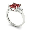 thumbnail image 2 of Three-Stone Engagement Ring for Women - 2.32ct Natural Garnet in 14K White Gold Promise Ring, 2 of 6