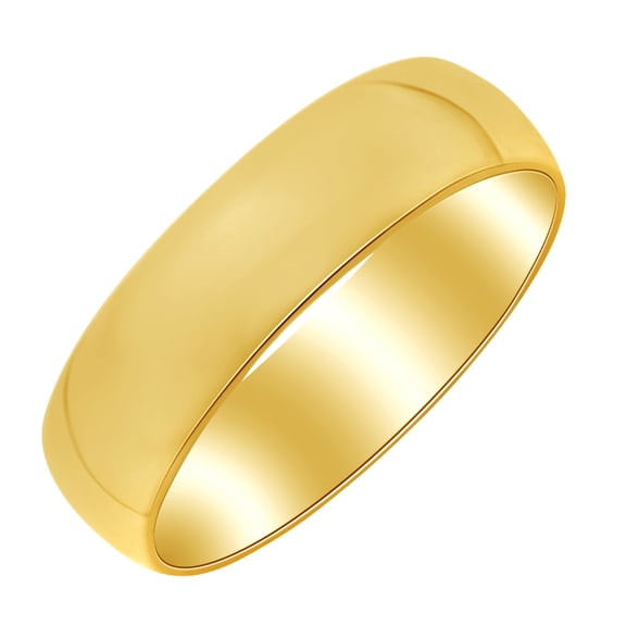 AFFY 6mm Half Round Band Ring in 10k Yellow Gold Ring Size - 4
