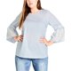 thumbnail image 1 of City Chic Blusa de rayas delicadas para mujer, azul, M/18W, 1 of 1