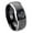 Black 2 Tone Dome Brushed Edges, variant on Tungsten Etched Lord's Prayer Cross 8mm Black And Rose Gold Step Edges Men Ring