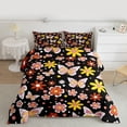thumbnail image 2 of Homewish Colorful Cartoon Flower Bedding Comforter Set,Cute Daisy Blossom Twin Comforter Sets,Pink Yellow Black Bedding Set For Girls Kids,Breathable Home Decor Reversible,2pcs, 2 of 8
