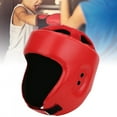 thumbnail image 3 of Boxing Helmet PU, Head Guard Sanda Kickboxing Leather Adjustable Training DefenseBlack Large Size, 3 of 8