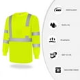 thumbnail image 4 of TCCFCCT High Visibility Shirts for Men Women Class 3 Hi Vis Long Sleeve Shirts for Men Construction, Reflective Safety Work Shirts, Meet ANSI, CXC-Yellow L, 4 of 7