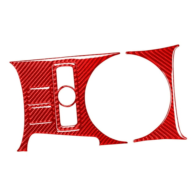 Pegatinas para la cubierta del panel de la palanca de cambios de la consola central de fibra de carbono (piezas de repuesto) Rojo