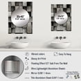 thumbnail image 4 of Designart "Concrete Wall Optical Art" Graphic Print Mirror Wall Decor - Modern Grey Abstract Dining Room Wall Mirror Art - 32" x 24" Inch, 4 of 5