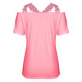 thumbnail image 5 of Off the Shoulder Tops for Women Short Sleeve Lace Crochet V Neck Plain T Shirts Blouses Casual Comfy Basic Tunic Tees, 5 of 7