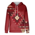 thumbnail image 5 of Jinhomg Womens Comfy Fall Sweatshirts 2026 Fashion Geometric Printed Print Hoodies Casual Loose Long Sleeve Drawstring Sweatshirt with Pocket Flash Red XL, 5 of 6