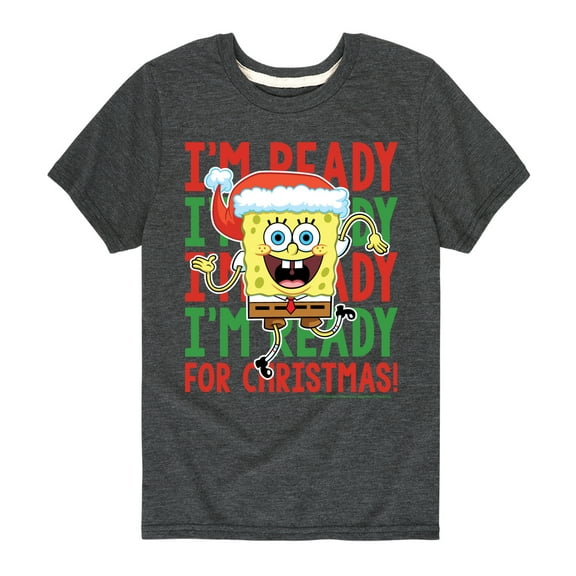 SpongeBob SquarePants - I'm Ready For Christmas - Toddler And Youth Short Sleeve Graphic T-Shirt
