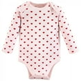 thumbnail image 4 of Hudson Baby Infant Girl Cotton Long-Sleeve Bodysuits, Valentine Sweetheart, 0-3 Months, 4 of 5
