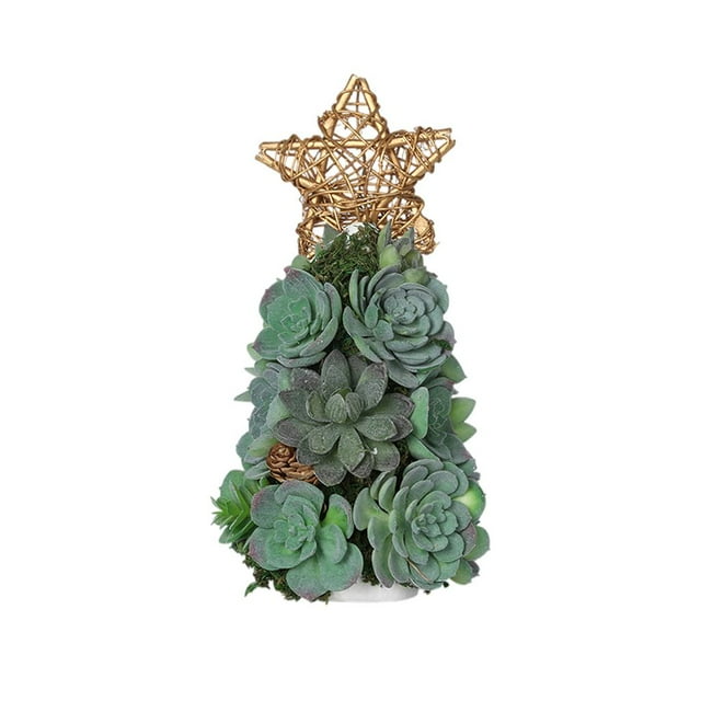 Árbol de Navidad de PVC epoxi con estrellas para escritorio C