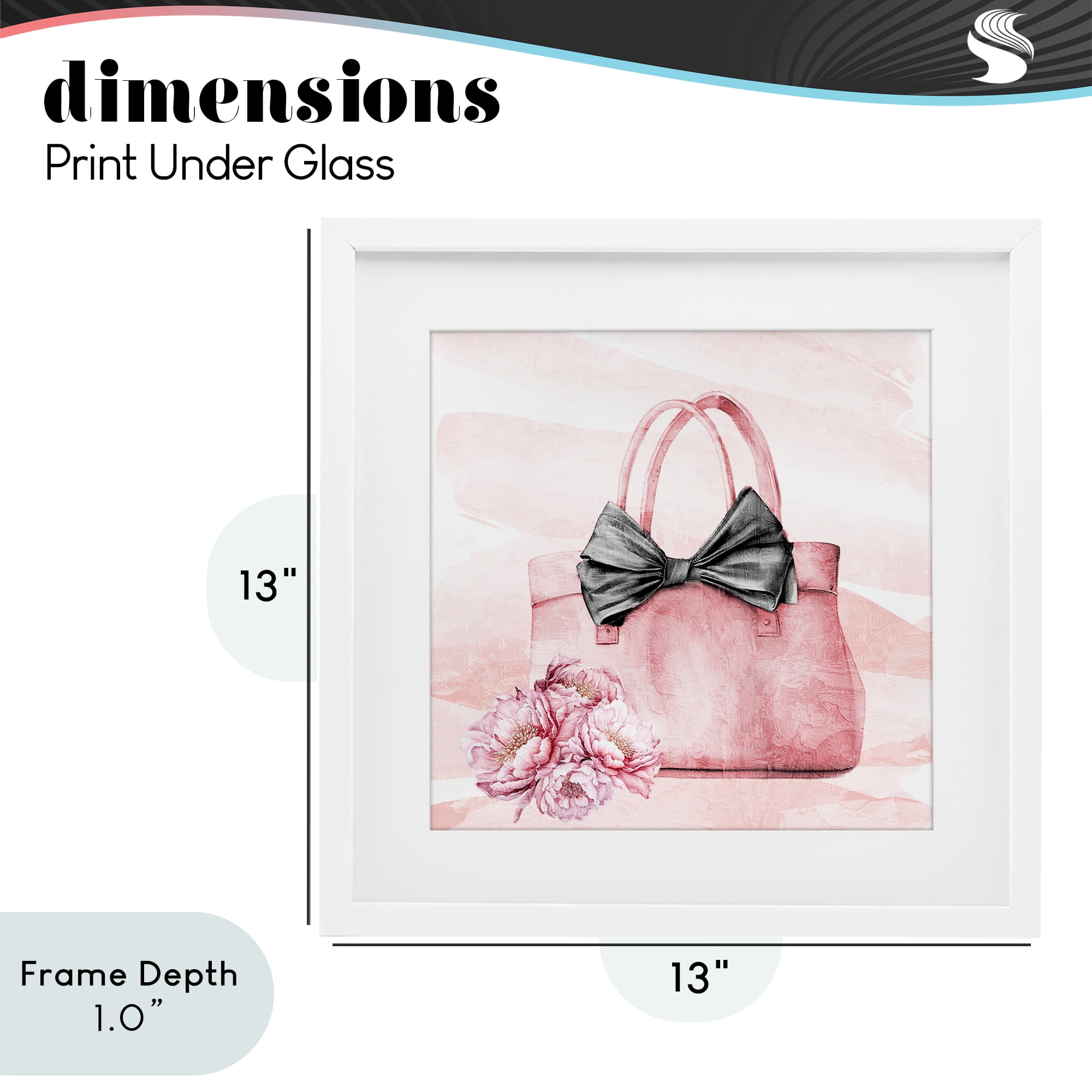 Stupell Industries Blush Glam Time Bag White Framed Print Under Glass, design by Kim Allen