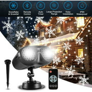 Snowflake Christmas LED Projection Light Holographic Laser Projector Night Light For Xmas Holiday