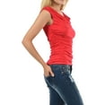 thumbnail image 2 of Auliné Collection Womens Career Solid Color Ruched Cowl Neck Casual Blouse Top Red Large, 2 of 3
