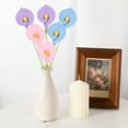 thumbnail image 4 of Paquete de 6 Flores de Ganchillo, Lirio Calla Artificial Tejido a Mano, Flores Tejidas a Mano [Morado, Rosa, Azul], 4 of 6