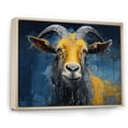 thumbnail image 2 of Designart "Wondering Portrait of Goat in Yellow and Blue Meadow II" Animals Framed Wall Art - Modern Farmhouse Yellow Goat Bedroom Framed Canvas Wall Art, 2 of 6