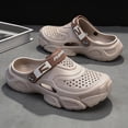 thumbnail image 2 of HXWCHs Clogs for Men on Rubber Clogs Summer Water Shoes Gardening Shoes Size: 9 Khaki, 2 of 9
