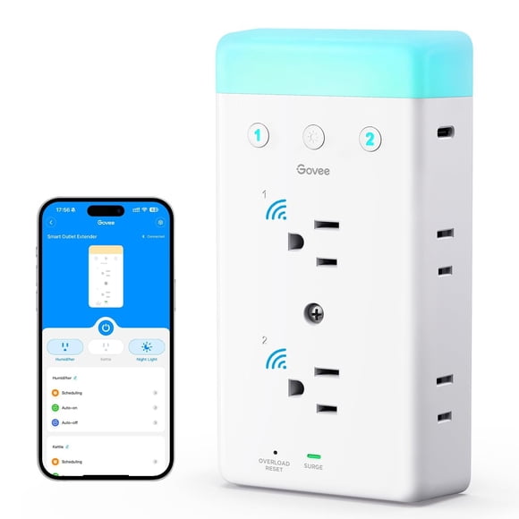 Guante extensor Smart Plug Outlet con 2 enchufes y 2 puertos USB