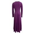thumbnail image 6 of DGMIOCS Women's Wrap Maxi Dress for Everyday Comfort and Style with Long Sleeves and Tie Detail in Womens Casual Dress Purple S, 6 of 6