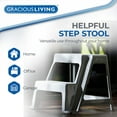 thumbnail image 4 of Gracious Living 16" Plastic 2 Step Portable Garage Home & Kitchen Stool, Gray, 4 of 10