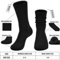 thumbnail image 2 of Kiibsot Women's Slouch Crew Socks Retro Solid Scrunch Boot Chunky Ribbed Cozy Cotton Calf Socks 3 Pack Size 5-10, 2 of 6