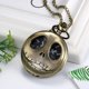 thumbnail image 5 of Reloj de bolsillo retro para hombres y mujeres con caja de calavera y collar con esfera de bronce antiguo, 5 of 5