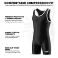 thumbnail image 2 of Exxact Sports Plain Youth Wrestling Singlet For Boys, Premium Powerlifting Singlet, Kids Wrestling Singlets For Training - (Black, Y2XS), 2 of 5