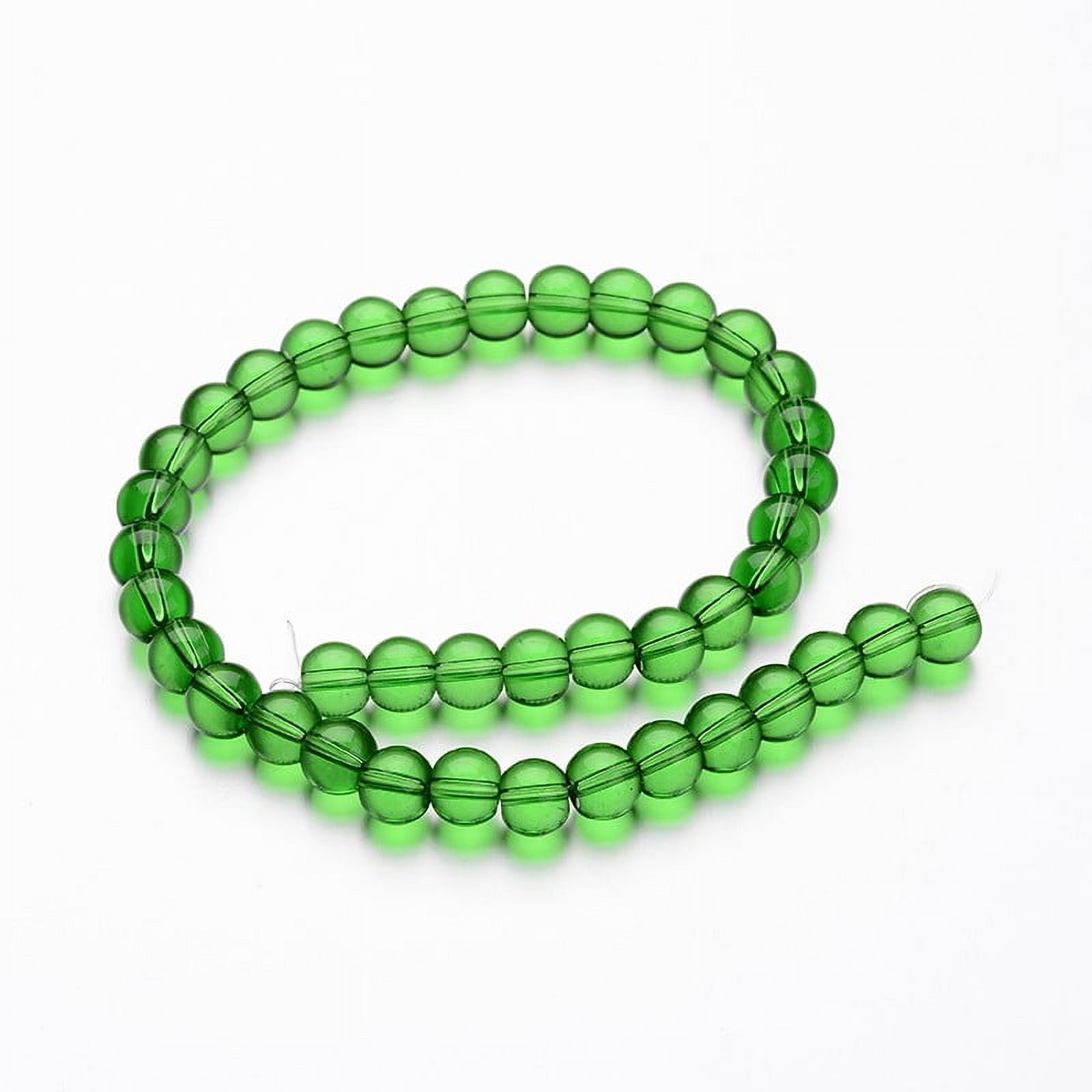 20strands Glass Round Bead Strands Green 10mm Hole: 1mm about 32pcs/strand 11 inch