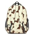 thumbnail image 3 of Dachshund Dog Paw Print White Pattern Cute School Backpack Bag with Padded Back and Adjustable Shoulder Straps 16.9 X 12.6 X 5.9 Inches, 3 of 5