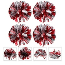 HEMOTON 4-Pack White Pom Poms for Cheerleading and Sports, Reusable Pompoms Bouquet Accessories for Games and Events
