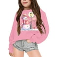 thumbnail image 2 of Otqutp Children Girls Fall and Winter Soft Pullover Tops Christmas Snowman Happy Holidys Printed Sweatshirt Casual Loose Sweater 1-12 Years(Pink,18-24 Months), 2 of 4