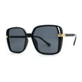 thumbnail image 2 of Womens 1990s Fashion Butterfly Chic Oversize Sunglasses All Black, 2 of 4