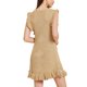 thumbnail image 3 of Vestidos de punto midi con volantes de cuello redondo casuales para mujer INSPIRE CHIC S color caqui, 3 of 6