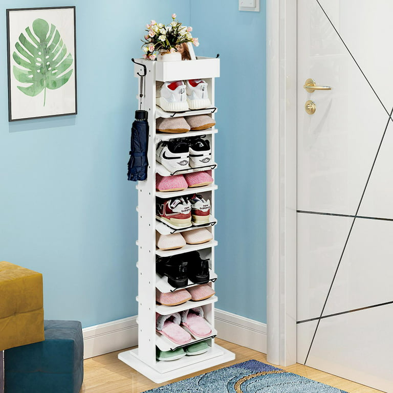 Large Freestanding Narrow Roating Shoe Cabinet Organizer Shoes