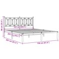 thumbnail image 4 of vidaXL Metal Bed Frame with Headboard White 150x200 cm, 4 of 5