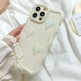 thumbnail image 4 of Compatible with iPhone Case,Glitter Bling Sparkle Heart Curly Wave Shape Frame Camera Lens Protection Soft Shockproof Cover Phone Case (Black,iPhone 14 Pro), 4 of 6