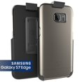 thumbnail image 1 of Galaxy S7 Edge Belt Clip Case, Encased (SlimShield Series) Hybrid Cover w/ Secure-fit Holster (Metallic Gray)(2pc set), 1 of 5