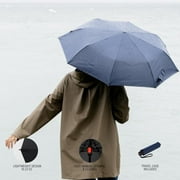 Knirps A.050 Navy Manual Open Close Travel Rain Umbrella for Adults – Ultra Lightweight, Compact Windproof 38.5 Water Resistant Canopy, Steel Aluminum Frame, Travel Case Included