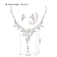 thumbnail image 6 of UDIYO Rhinestone Faux Pearl Flower Necklace Earrings Women Wedding Jewelry Set, 6 of 6