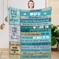 thumbnail image 1 of LHSHID Gifts for Wife to My Wife Blanket Gift Ideas Christmas Valentines Gifts for Wife from Husband Romantic for Wife Mother's Day Present for Her Soft Cozy Throw Blanket 30"x40", 1 of 1