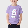 thumbnail image 2 of T-shirts à Manches Courtes Purple Garçon Fille pour Enfants Garçon Fille Été Automne Col Rond Spandex Graphiques Décontractés Hauts Chemises Enfant 2025 Vêtements Mode Concert Country 3 Ans, 2 of 4