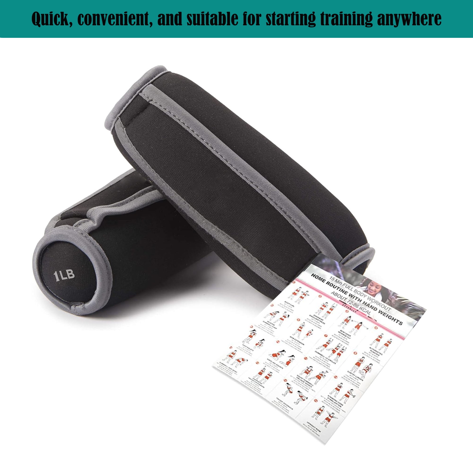 Soft dumbbells suitable for walking, running, physical therapy, and aerobic exercise - with ergonomic grip straps (2-piece set), men's and women's small weights