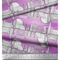 thumbnail image 2 of Soimoi Purple Georgette Viscose Fabric London Theme Architectural Fabric Prints By Yard 42 Inch Wide, 2 of 3