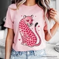 thumbnail image 2 of Pink Leopard Valentine T-Shirt, Cute Love Hearts Tee, 2 of 8