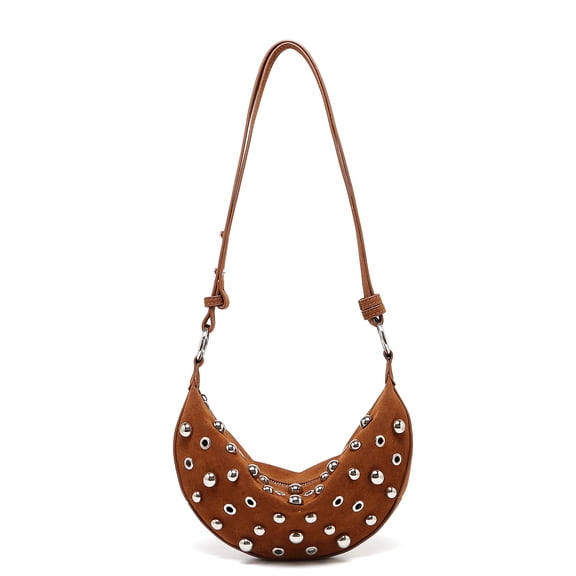 Sunyuer Women Retro Rivet Shoulder Bag Metal Stud Crossbody Bag Trendy Handbag