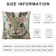 thumbnail image 5 of Orinice  Easter Pillow Cover  Bunny Floral Eggs Decorations Holiday Farmhouse Happpy Easter Spring Pillow Case for Home Sofa Couch Decor  White, 5 of 5