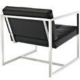 thumbnail image 3 of Hawthorne Collections Chaise d'Appoint Moderne en Acier Inoxydable et Vinyle Noir, 3 of 4